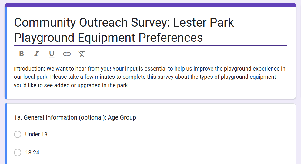 Fill out this Survey by Playground&nbsp;Designers!